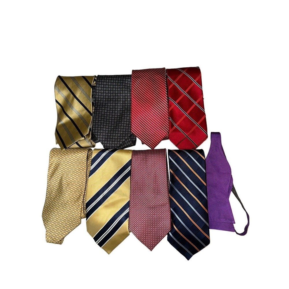 Izod ties lot of 8 and 1 bow tie 100% silk